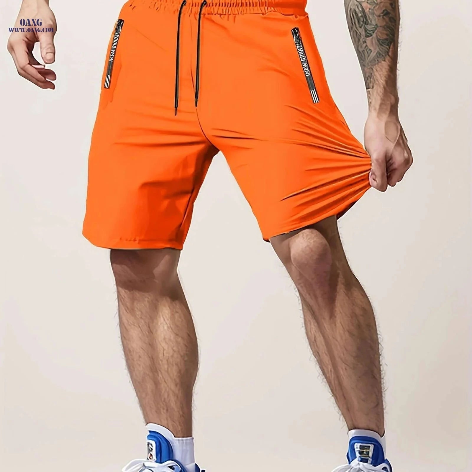 Men’s Casual Workout Shorts - Lightweight with Zipper Pocket   OAXG 