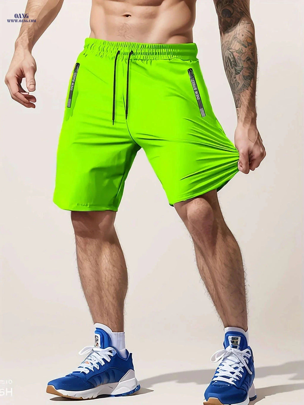 Men’s Casual Workout Shorts - Lightweight with Zipper Pocket   OAXG 