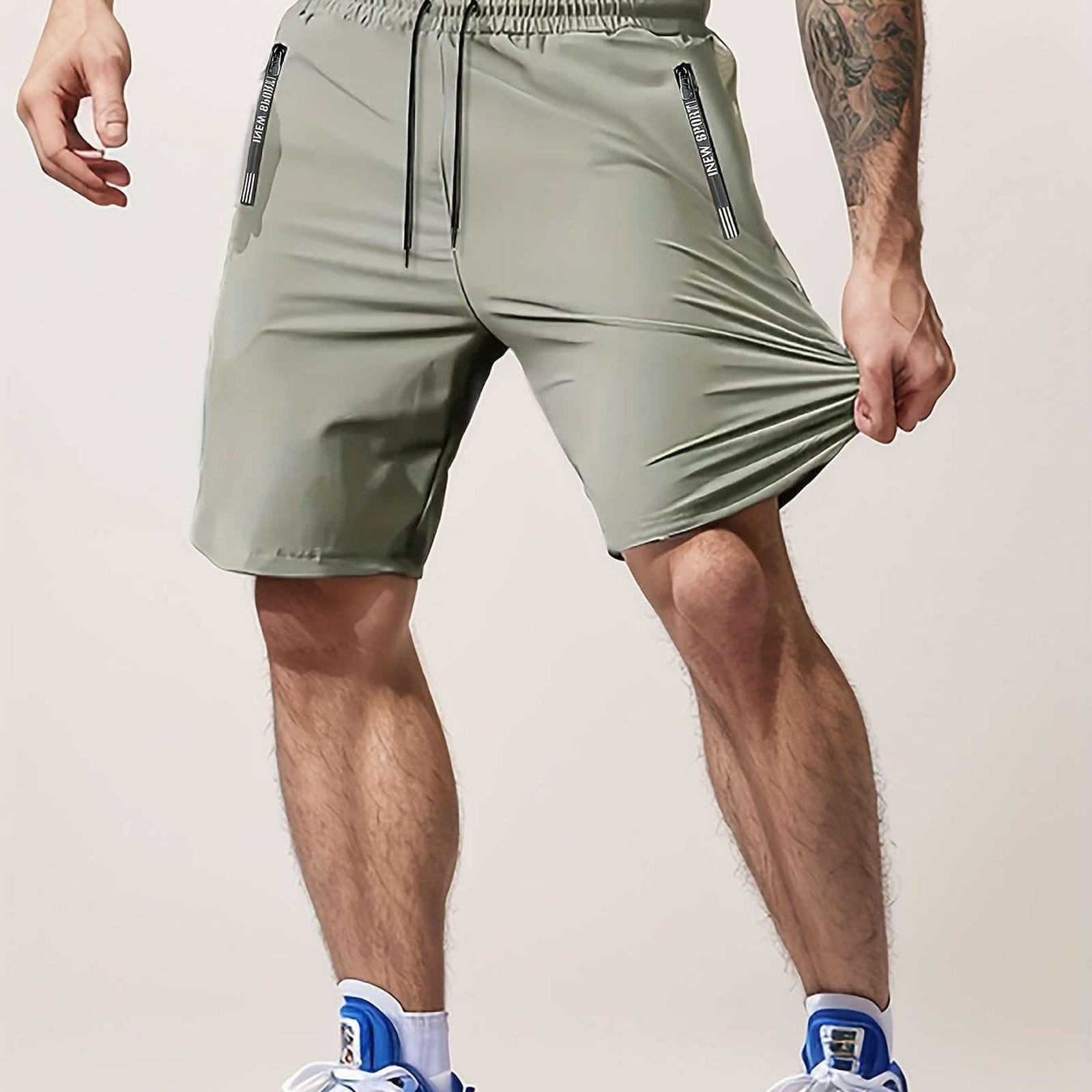 Men’s Casual Workout Shorts - Lightweight with Zipper Pocket   OAXG 