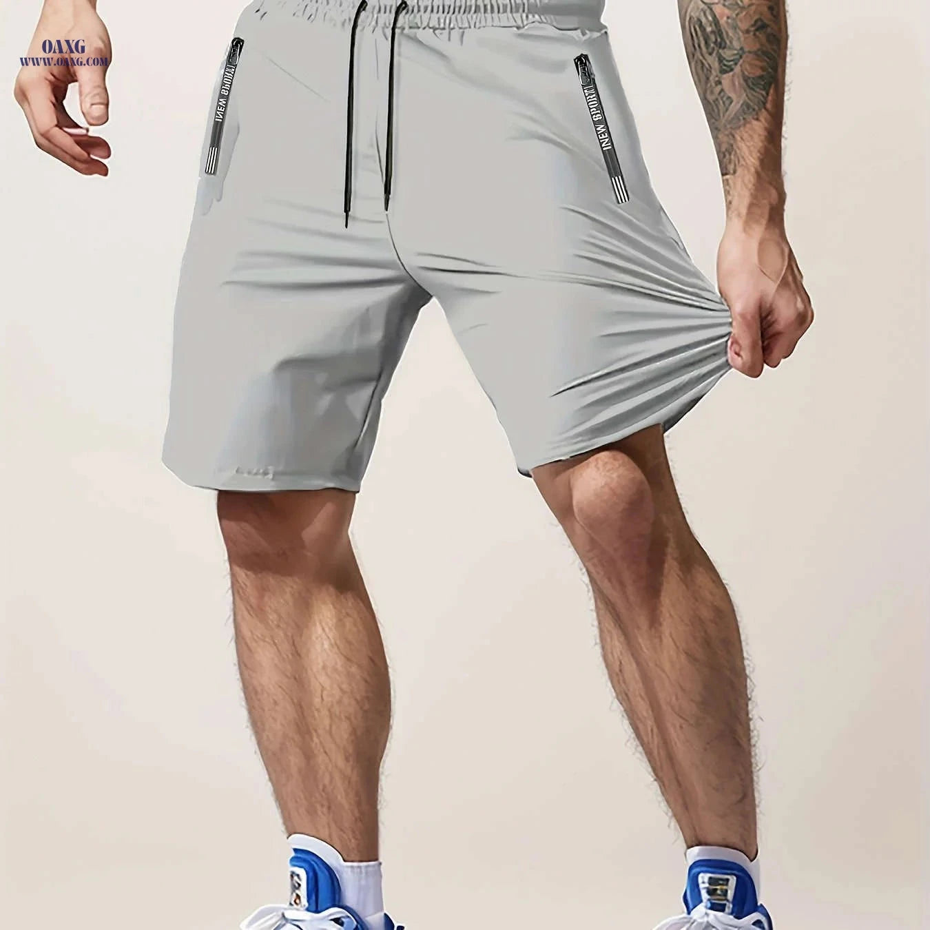 Men’s Casual Workout Shorts - Lightweight with Zipper Pocket   OAXG 
