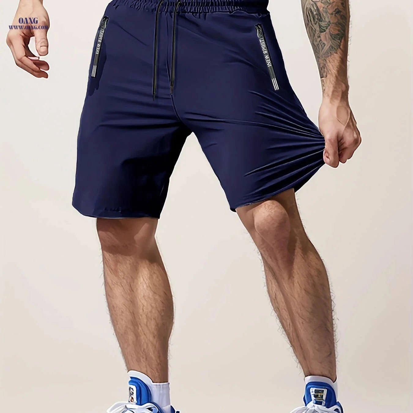 Men’s Casual Workout Shorts - Lightweight with Zipper Pocket   OAXG 