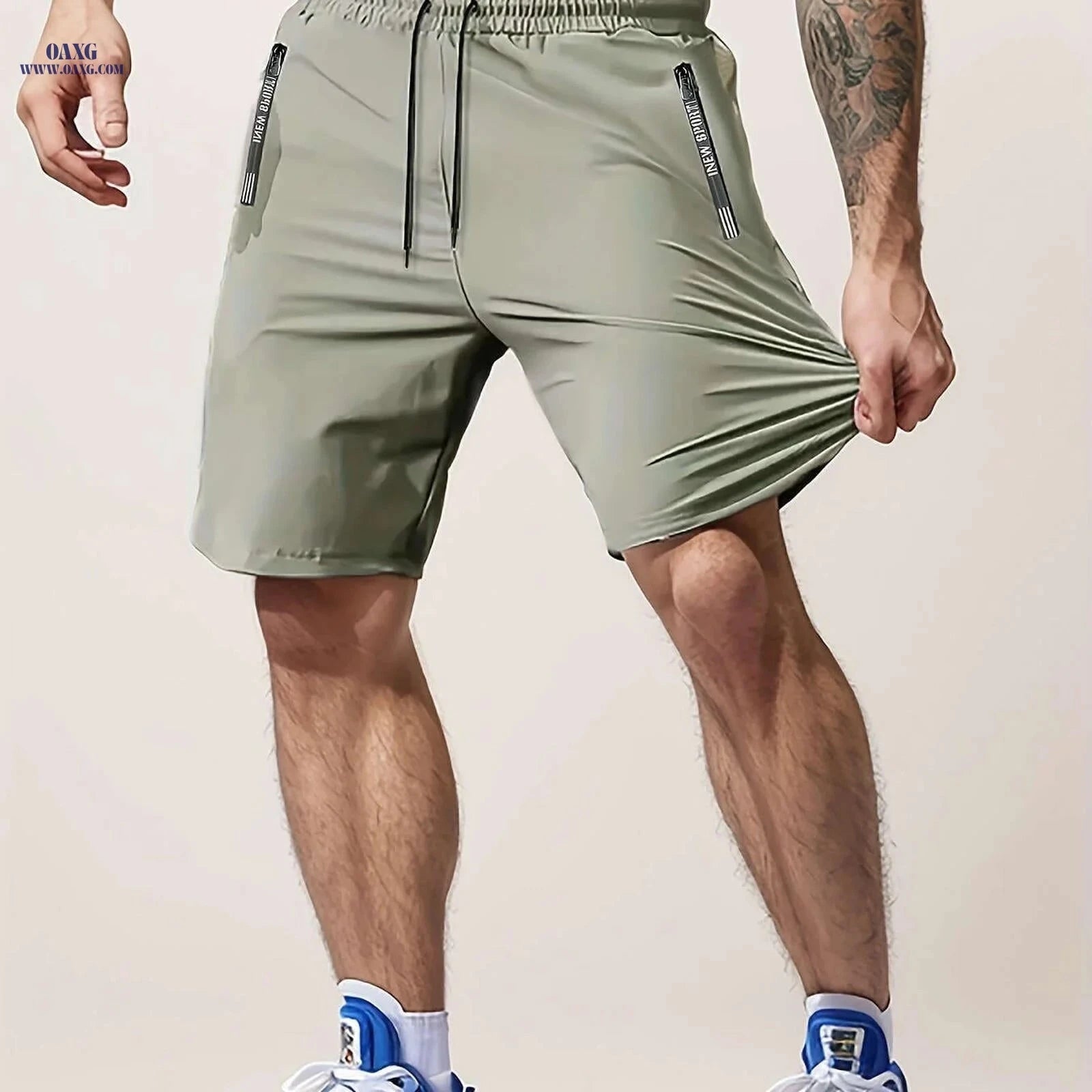 Men’s Casual Workout Shorts - Lightweight with Zipper Pocket   OAXG 
