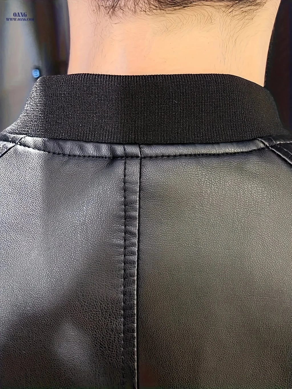 Men's Casual Workwear Jacket - Zipper Closure, Solid Color Design   OAXG Black / FR XS