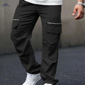 Men's Casual Workwear Pants - Thin Fit with Faux Pockets   OAXG Black / FR XS