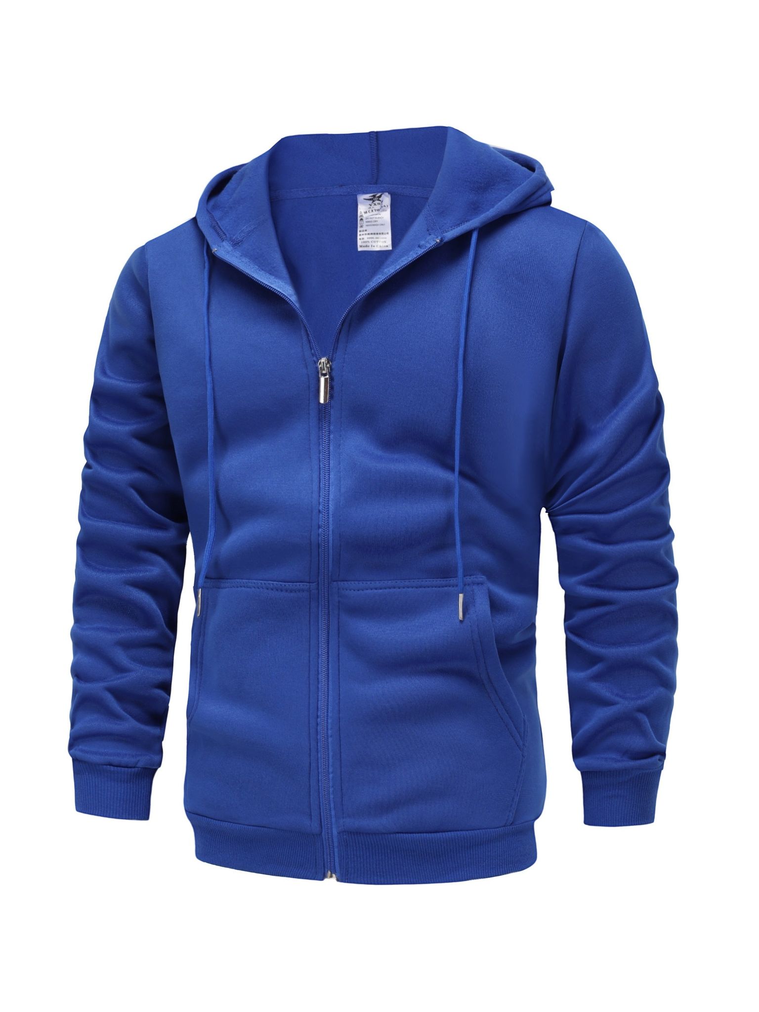Men’s Casual Zip-Up Hoodie - Comfortable Fleece Lining Jacket   OAXG Light Grey / FR XS