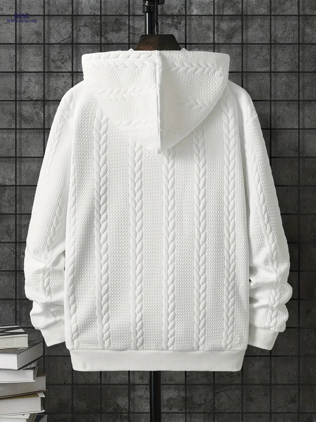 Men's Casual Zipper Hoodie - Long Sleeve Knit Cardigan for Fall   OAXG 