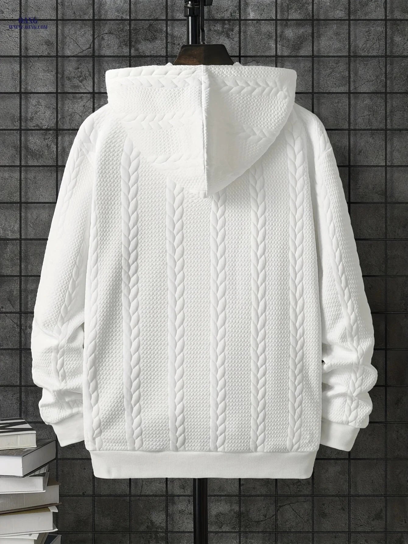 Men's Casual Zipper Hoodie - Long Sleeve Knit Cardigan for Fall   OAXG 
