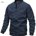 Men's Casual Zipper Jacket - Solid Color Baseball Style, Long Sleeve   OAXG 