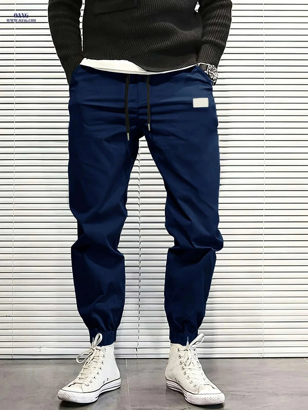 Men's Chic Cropped Joggers with Four Pockets - Spring/Fall Casual   OAXG 