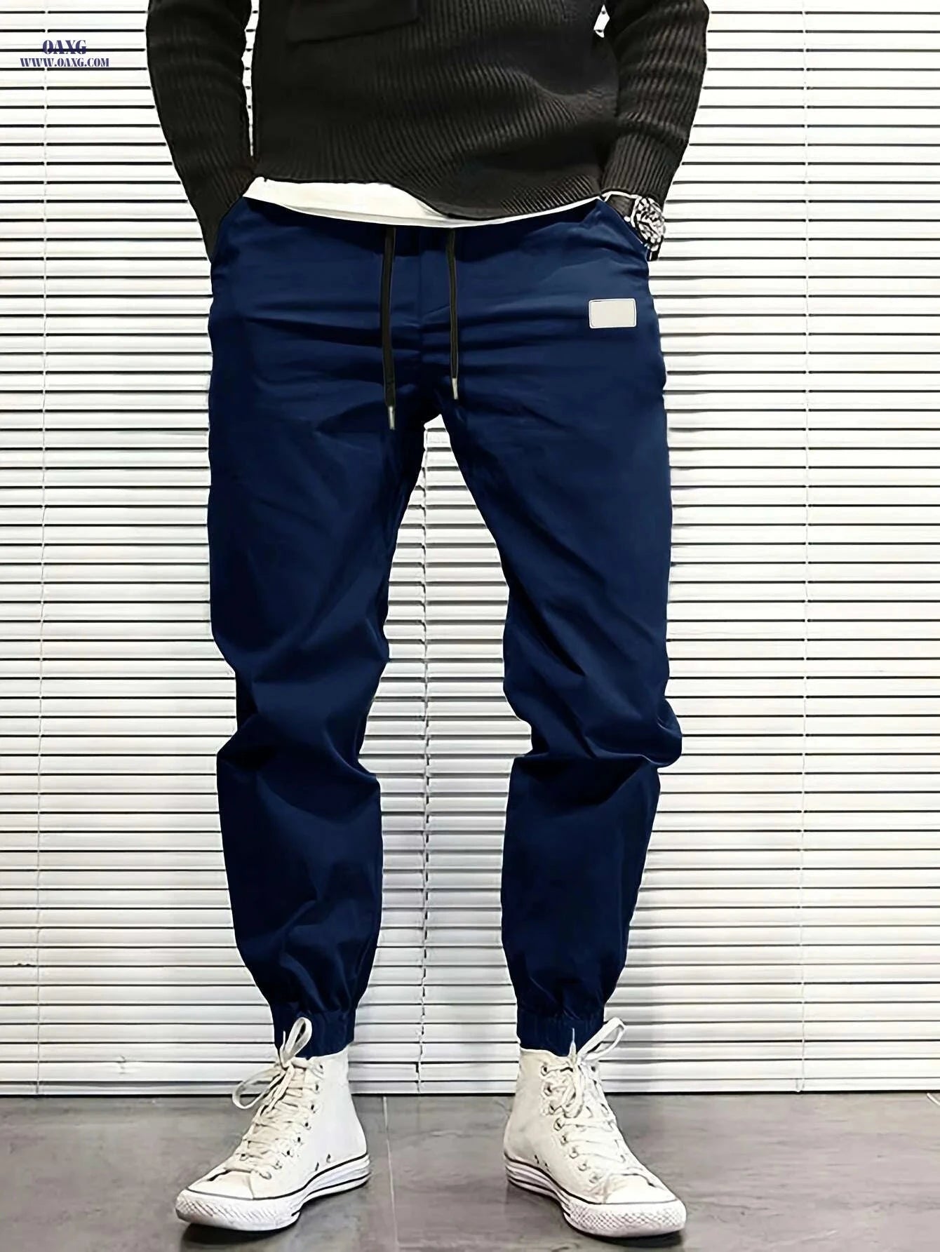 Men's Chic Cropped Joggers with Four Pockets - Spring/Fall Casual   OAXG 