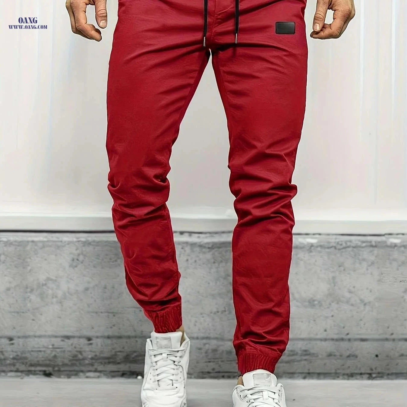 Men's Chic Cropped Joggers with Four Pockets - Spring/Fall Casual   OAXG 【Red】 / S