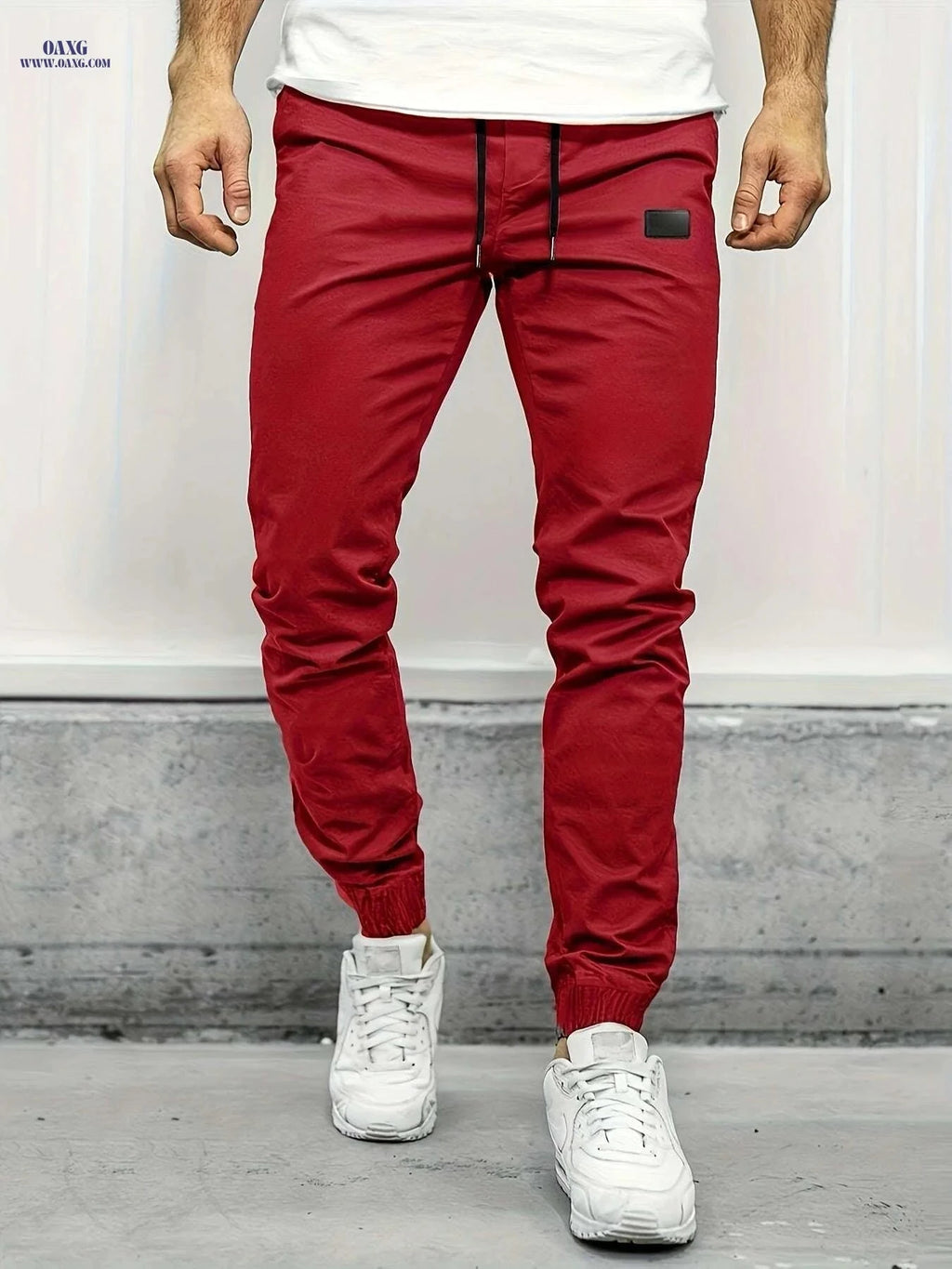 Men's Chic Cropped Joggers with Four Pockets - Spring/Fall Casual   OAXG 【Red】 / S