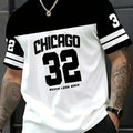Men's Chicago Graphic T-Shirt - Casual Short Sleeve Black & White Tee   OAXG Mixed Color / S
