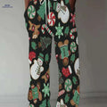 Men's Christmas Holiday Print Pants - Snowman, Gingerbread Design   OAXG Mixed Color / M