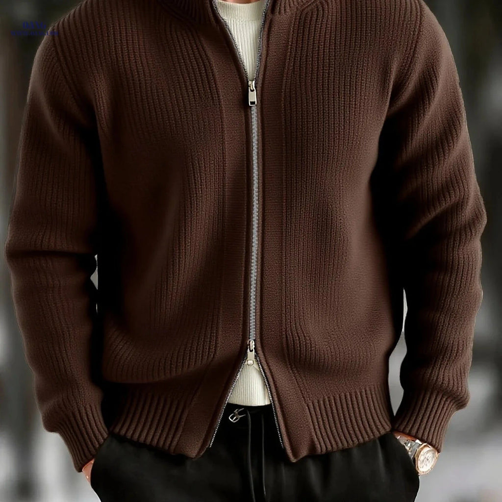 Men's Chunky Knit Cardigan - Comfortable Autumn/Winter Street Style   OAXG 
