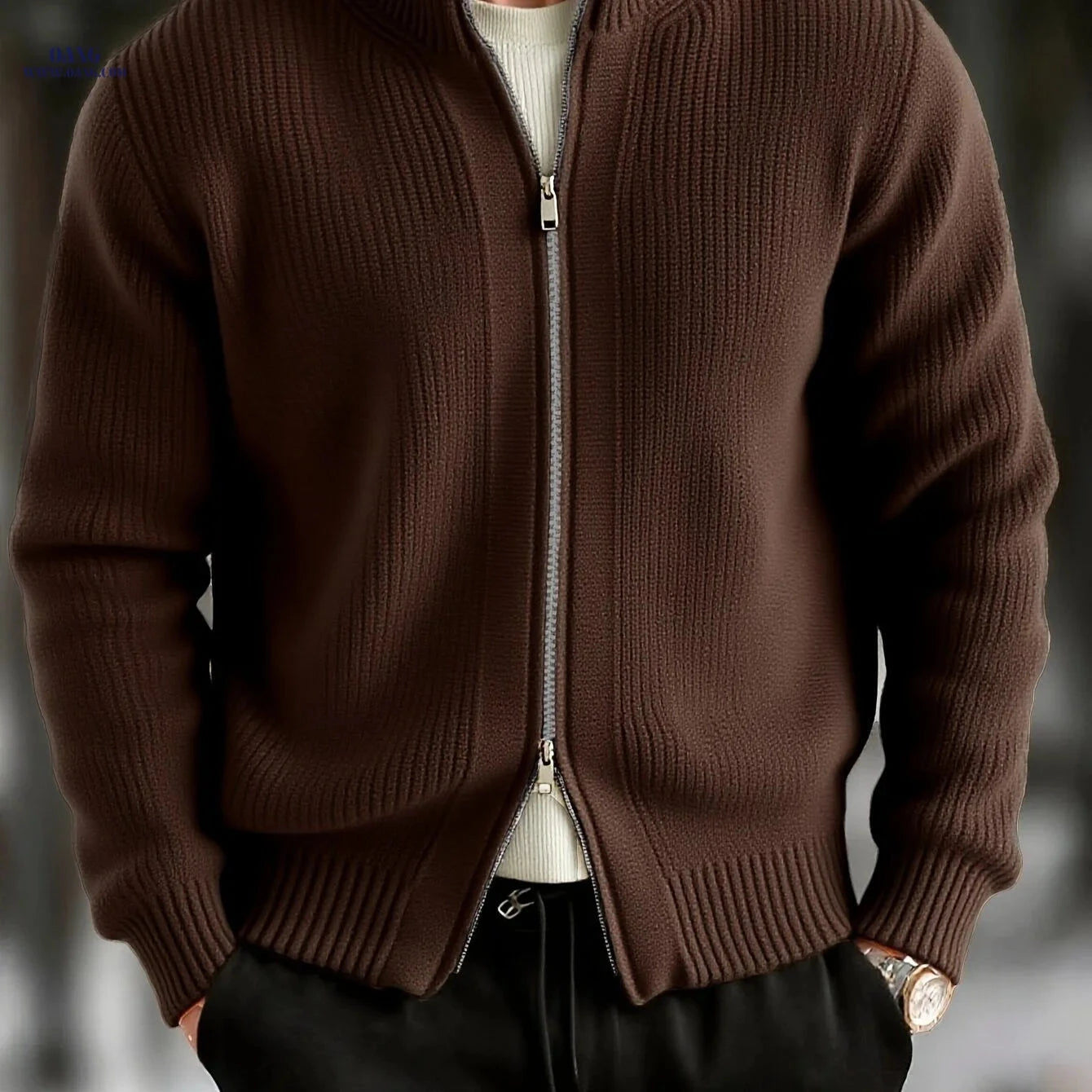 Men's Chunky Knit Cardigan - Comfortable Autumn/Winter Street Style   OAXG 
