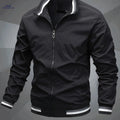 Men's Classic Baseball Collar Bomber Jacket - Stylish Spring Fall Wear   OAXG 