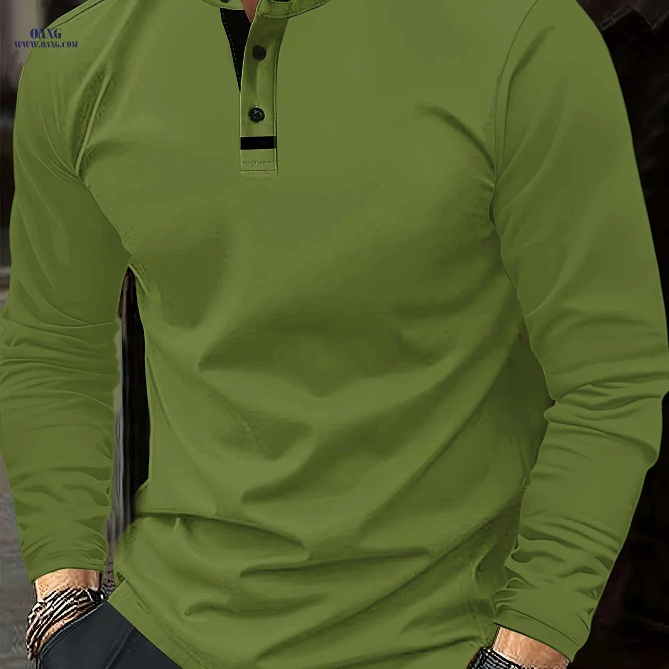 Men's Classic Fall Polo Shirt - Comfortable Round Neck Style   OAXG Silvery Grey / FR S