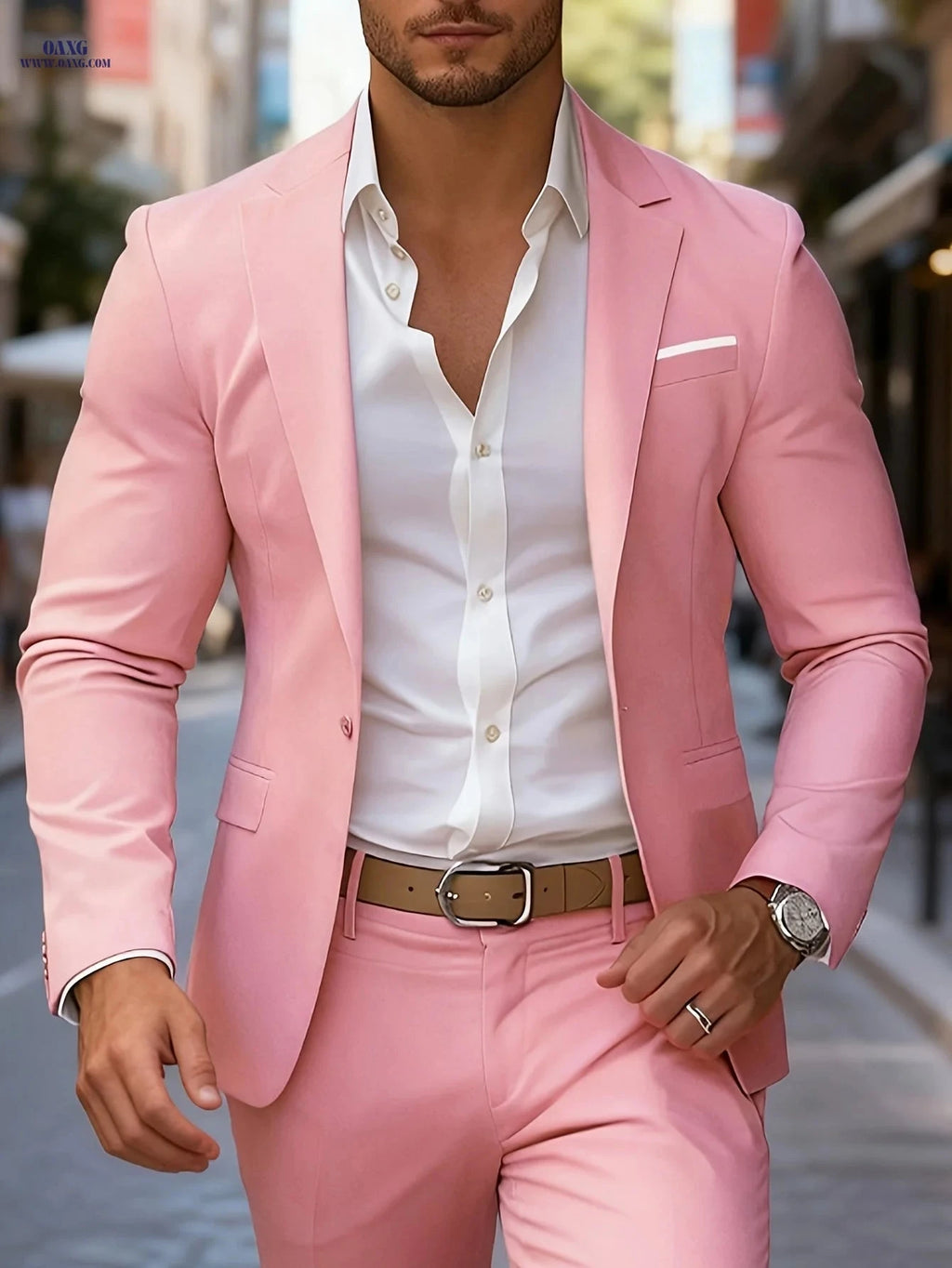 Men's Classic Fit Formal Jacket - Solid Color for Weddings & Business   OAXG Black / FR S