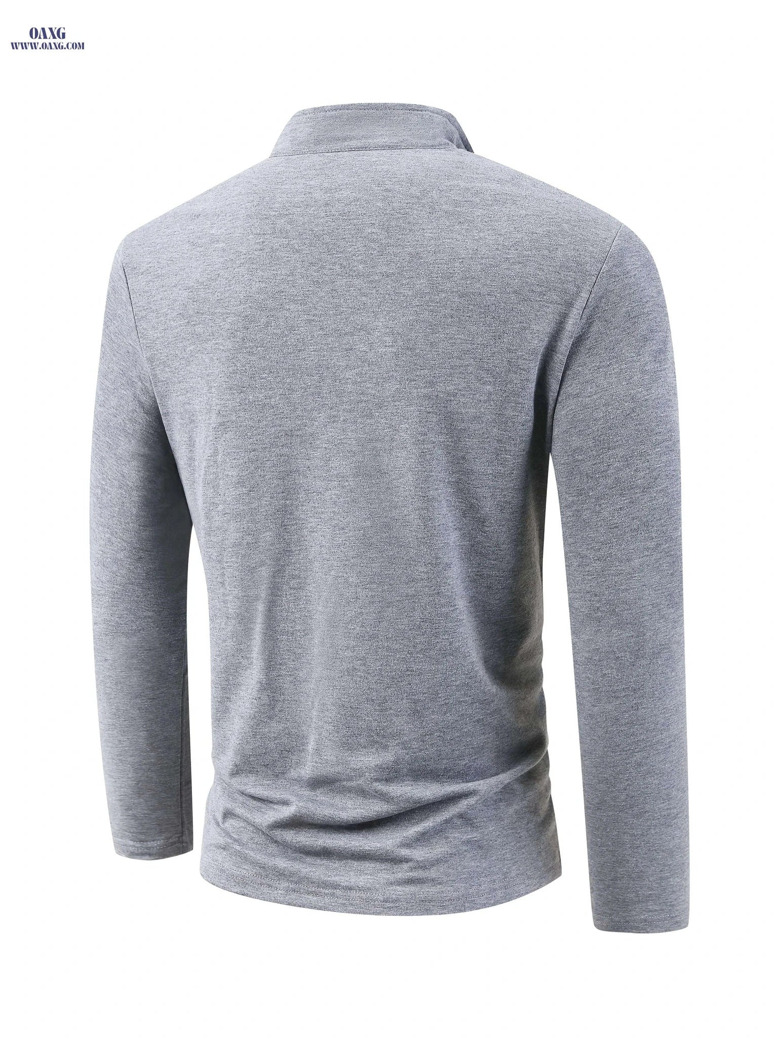 Men's Color Block Half-Zip Shirt - Casual Long Sleeve for Spring   OAXG Black / FR S