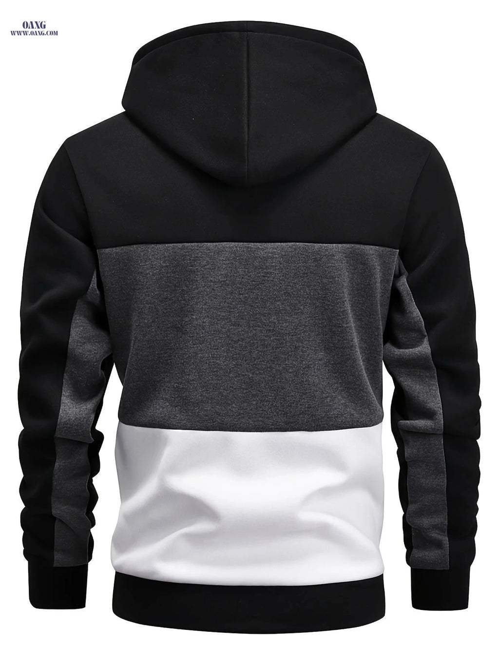 Men's Color Block Hoodie - Casual Long Sleeve Pullover with Pocket   OAXG Army Green / FR S