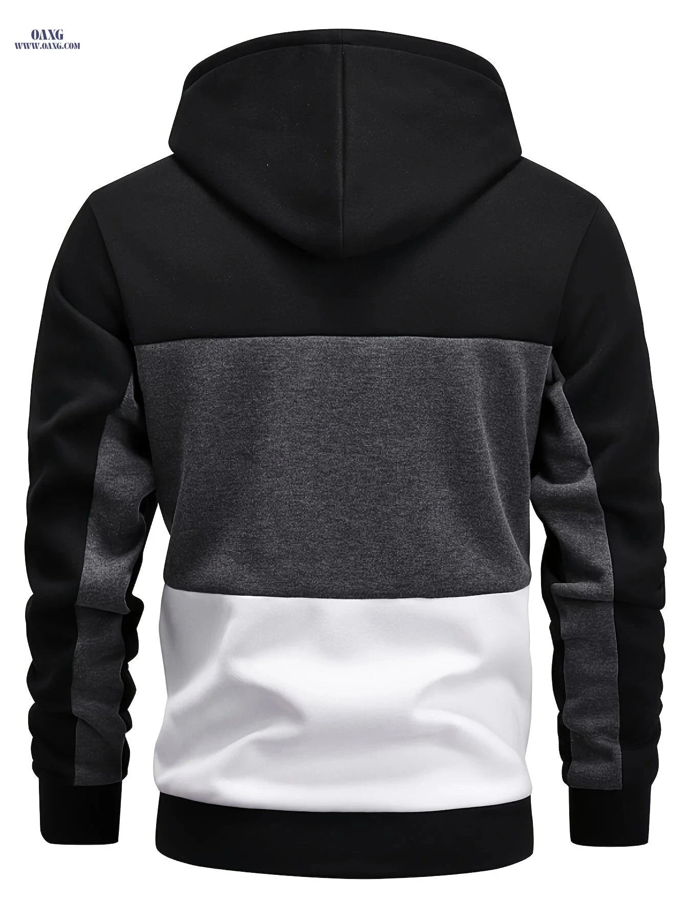 Men's Color Block Hoodie - Casual Long Sleeve Pullover with Pocket   OAXG Army Green / FR S