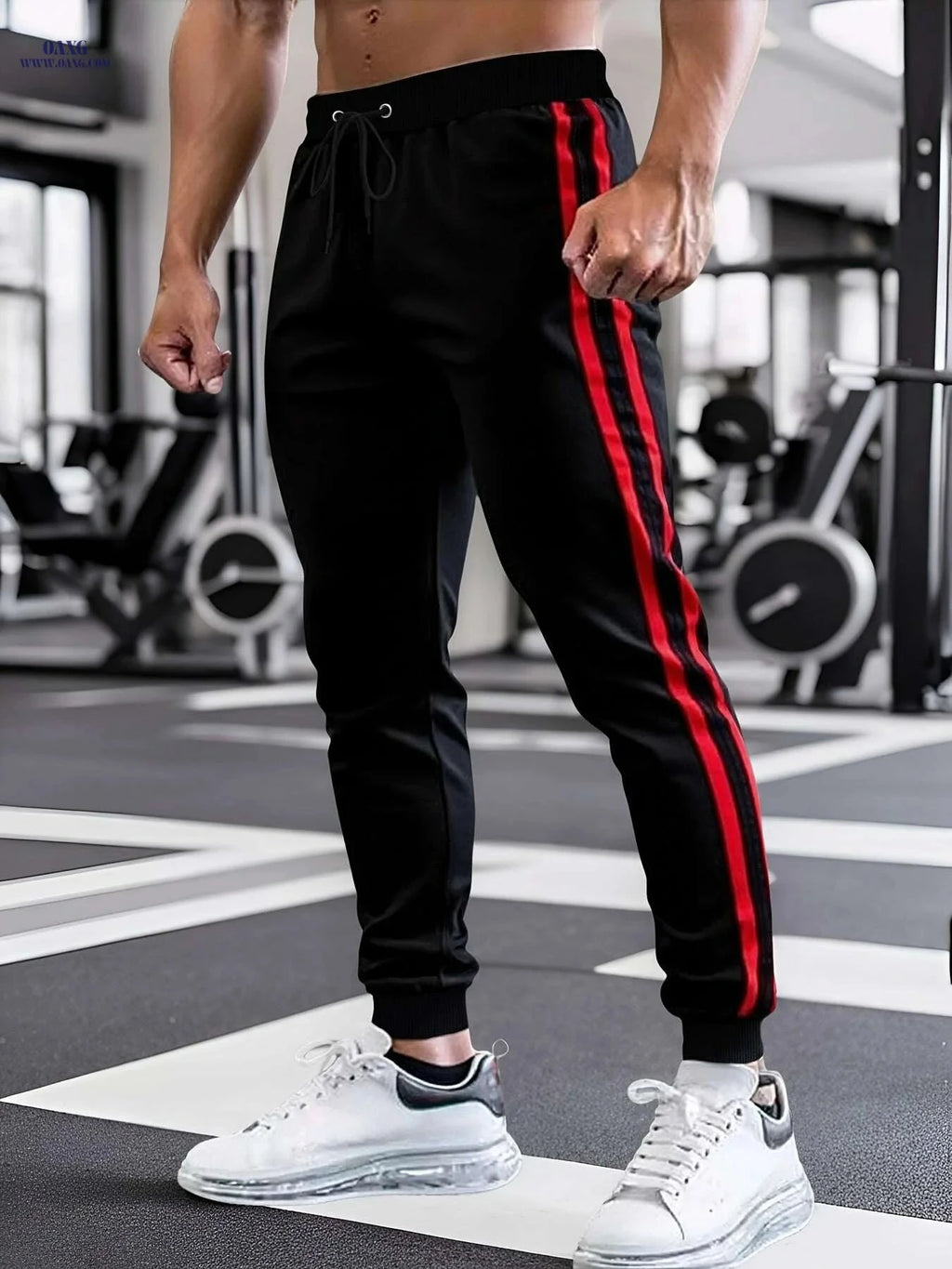 Men's Comfort Fit Color Block Joggers - Elastic Waist, Perfect for Sports   OAXG Black / S