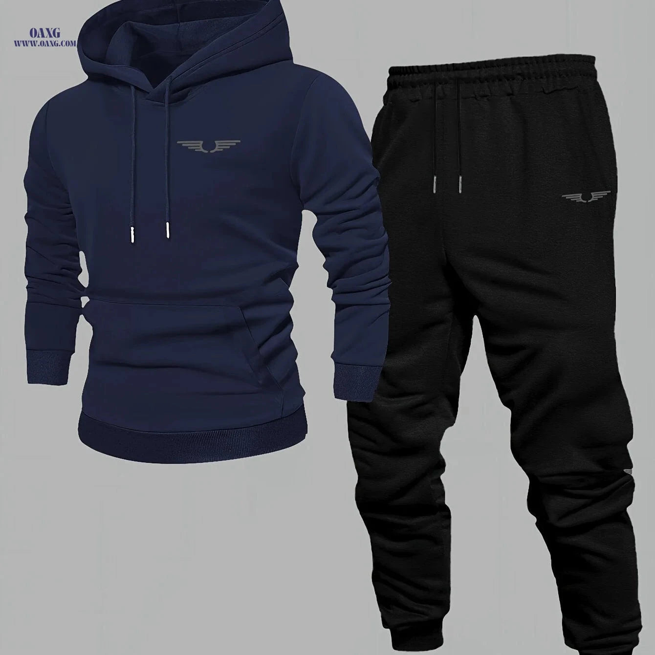 Men's Comfortable Velvet Lined Hoodie Pants Set - Casual Fall Style   OAXG 