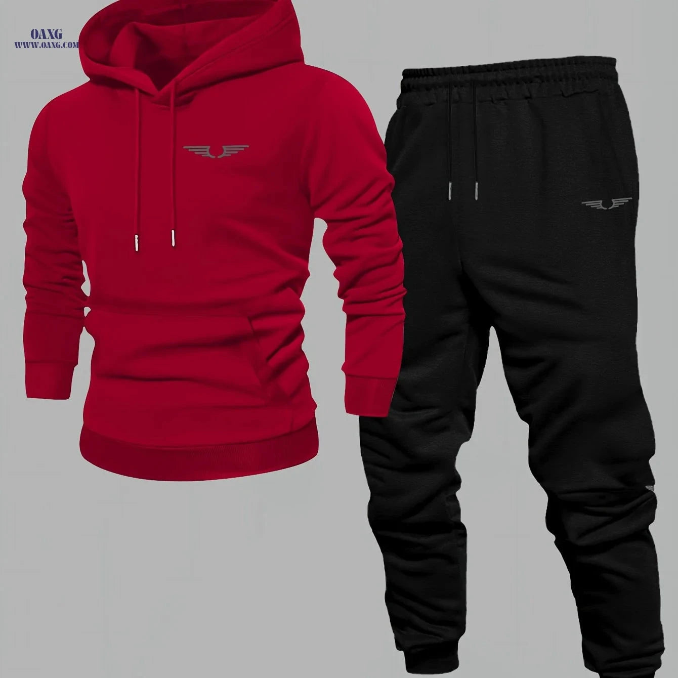 Men's Comfortable Velvet Lined Hoodie Pants Set - Casual Fall Style   OAXG 