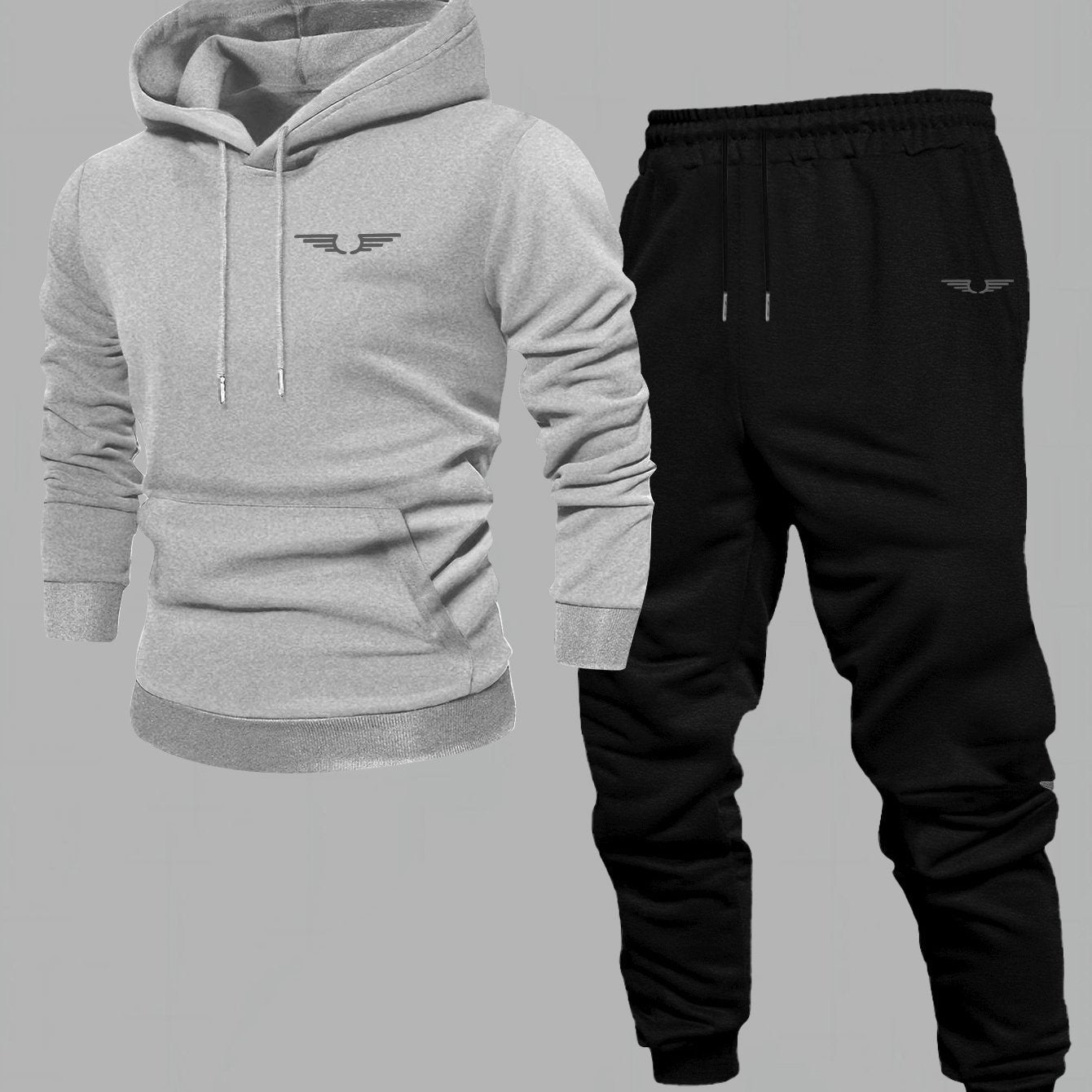 Men's Comfortable Velvet Lined Hoodie Pants Set - Casual Fall Style   OAXG 