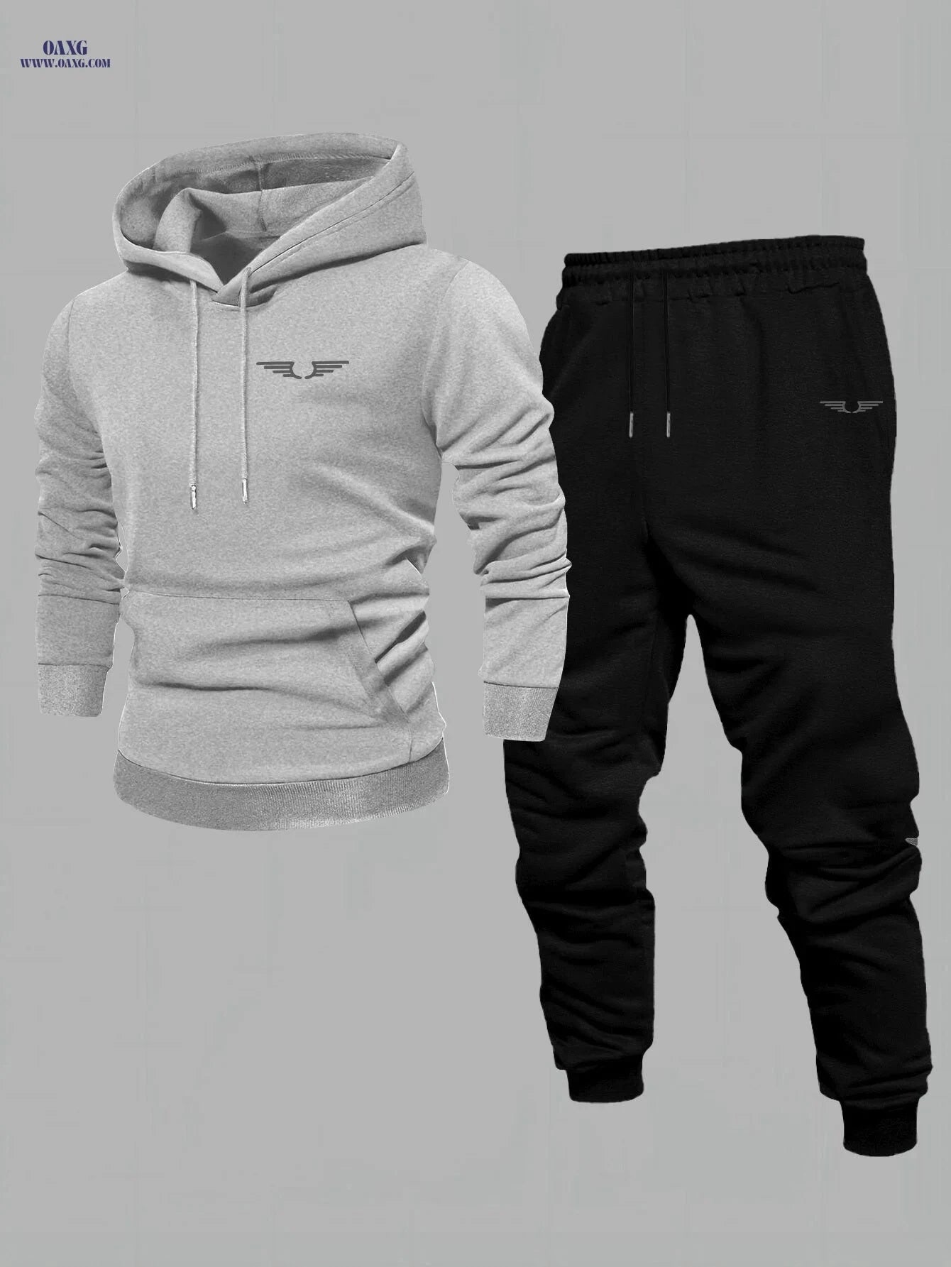 Men's Comfortable Velvet Lined Hoodie Pants Set - Casual Fall Style   OAXG 