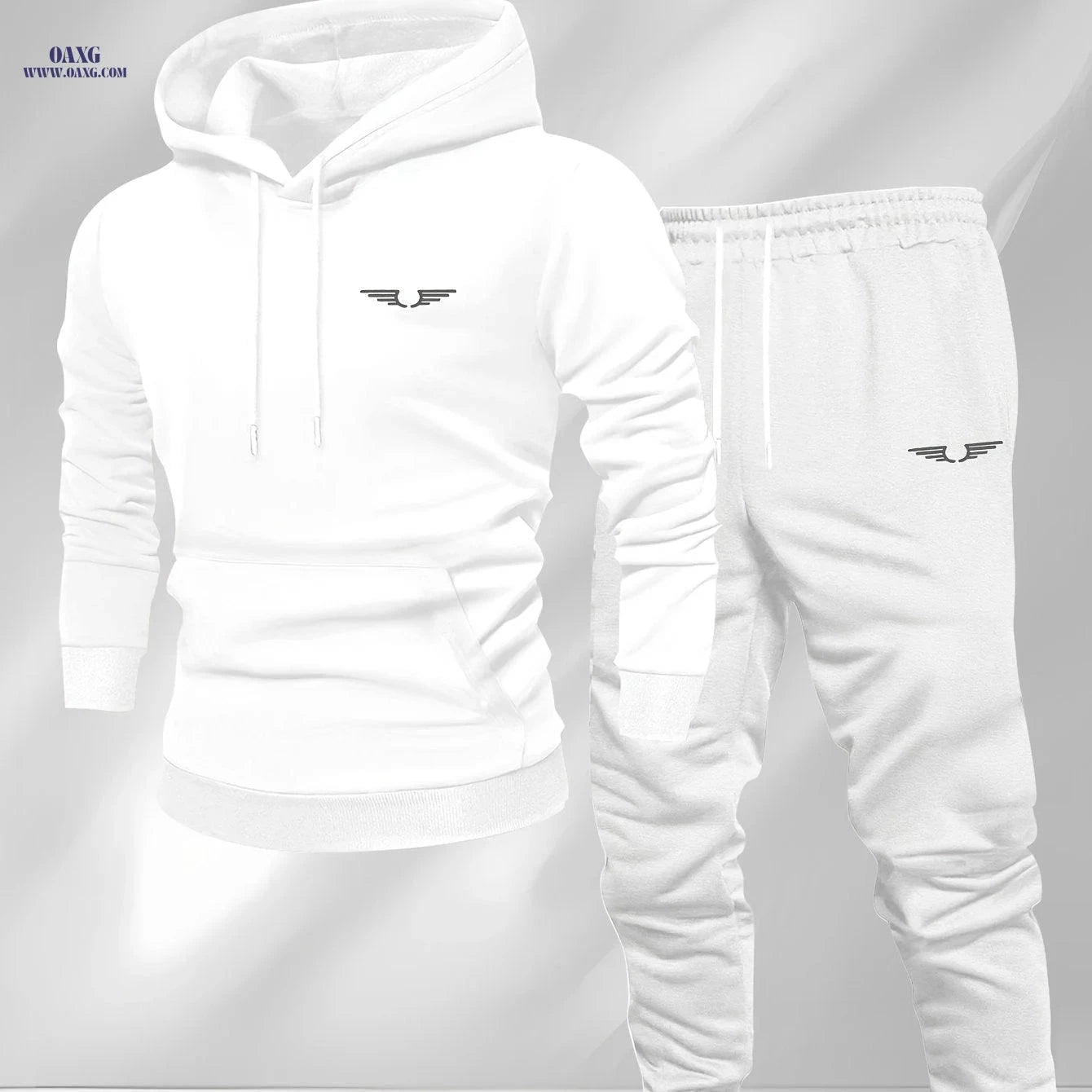Men's Comfortable Velvet Lined Hoodie Pants Set - Casual Fall Style   OAXG 
