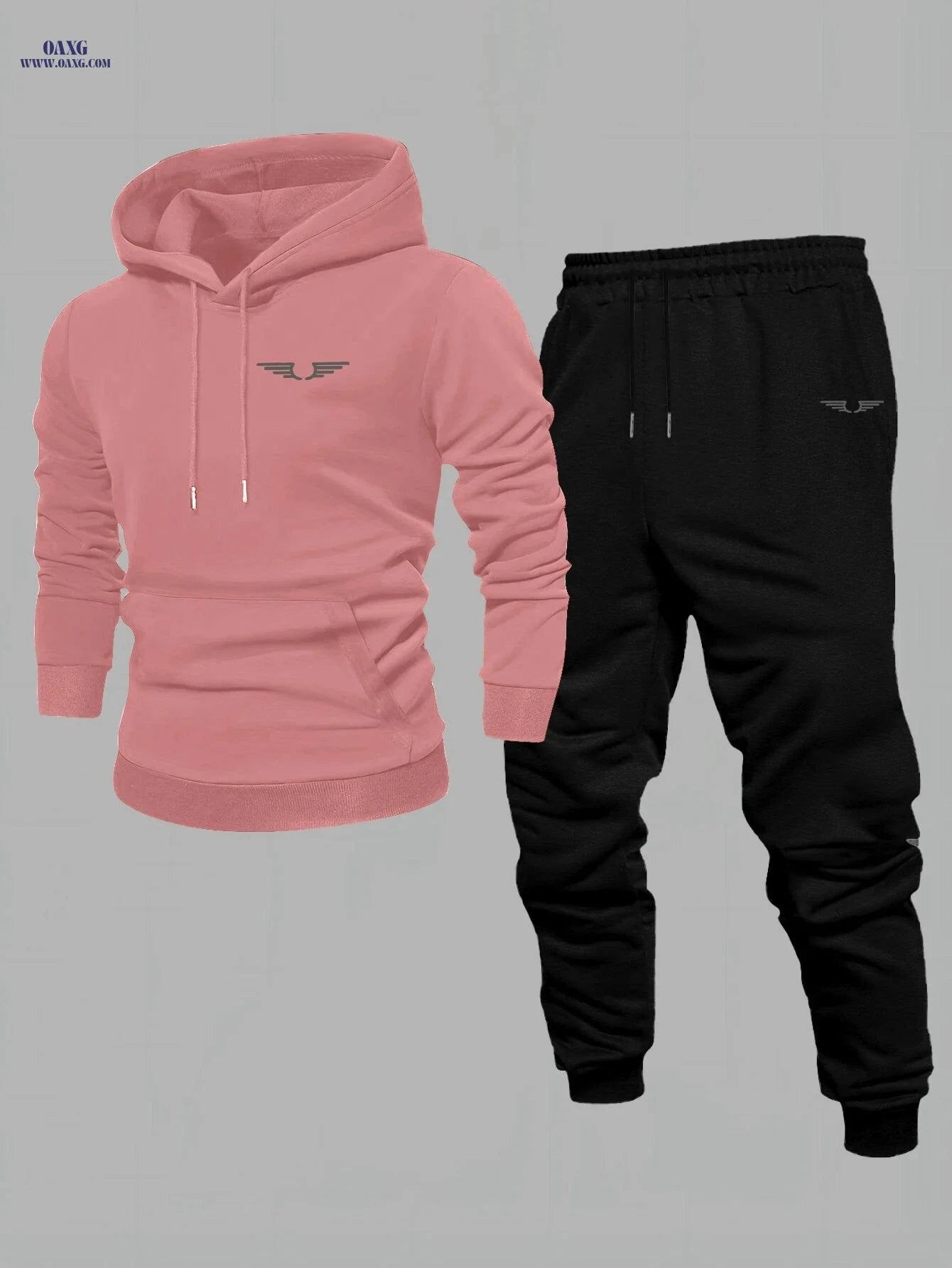 Men's Comfortable Velvet Lined Hoodie Pants Set - Casual Fall Style   OAXG Black / FR S
