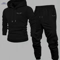 Men's Comfortable Velvet Lined Hoodie Pants Set - Casual Fall Style   OAXG Black / FR S