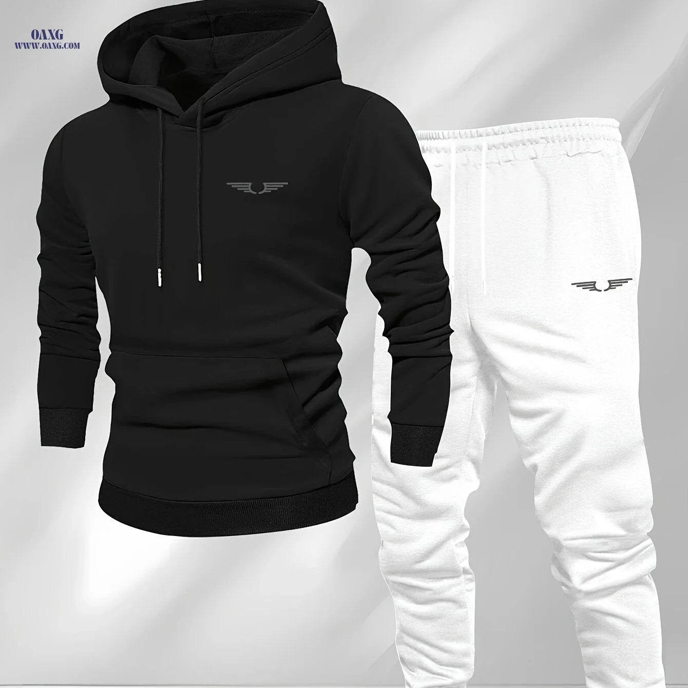 Men's Comfortable Velvet Lined Hoodie Pants Set - Casual Fall Style   OAXG Black / FR S
