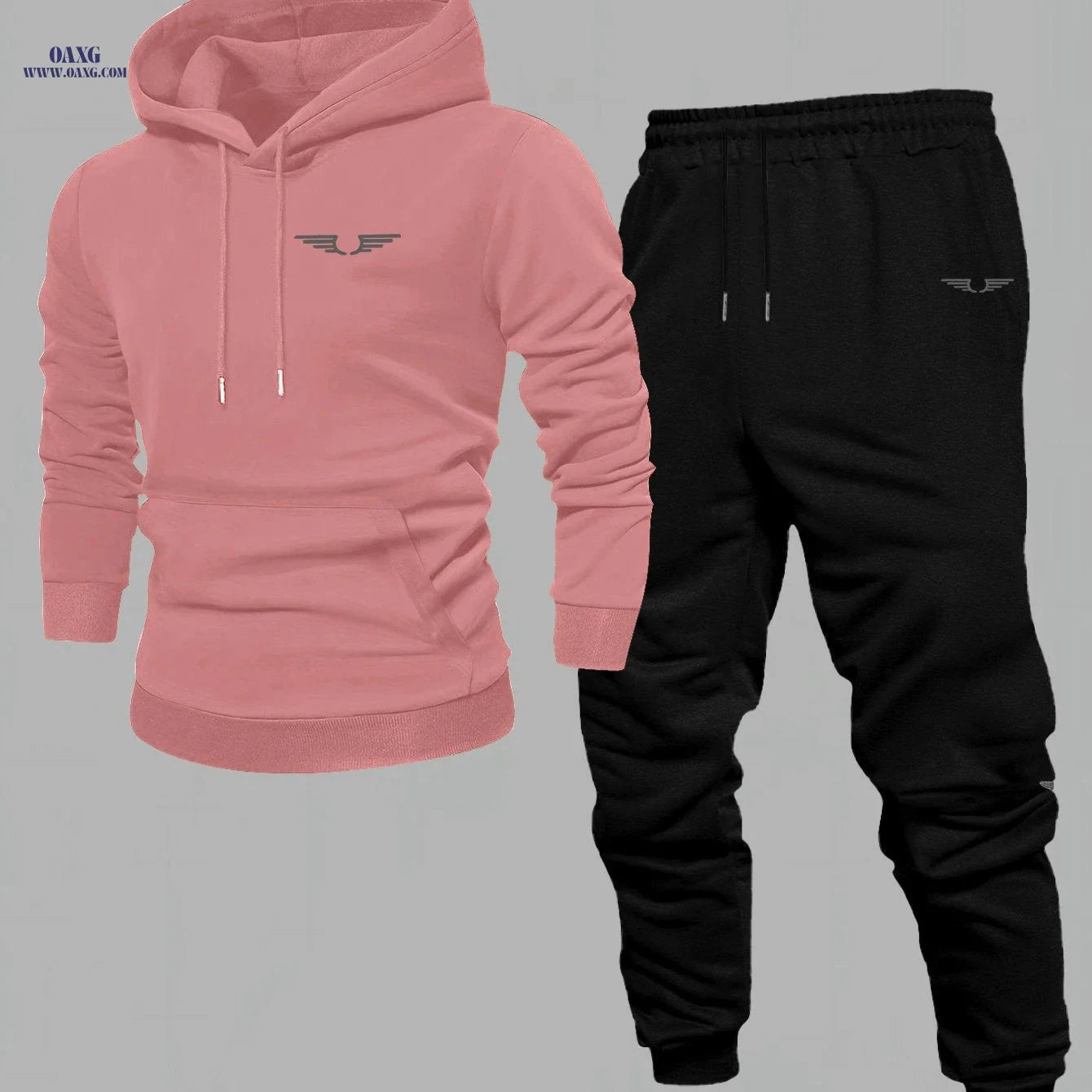 Men's Comfortable Velvet Lined Hoodie Pants Set - Casual Fall Style   OAXG Black / FR S