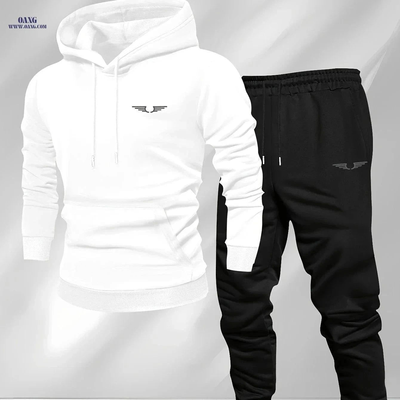 Men's Comfortable Velvet Lined Hoodie Pants Set - Casual Fall Style   OAXG Black / FR S