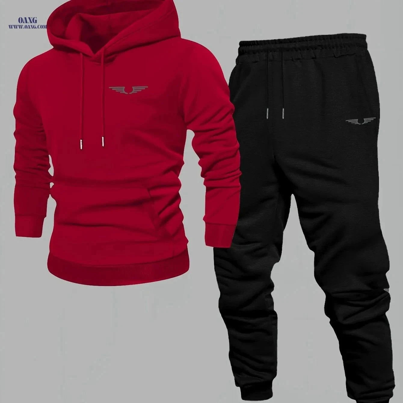 Men's Comfortable Velvet Lined Hoodie Pants Set - Casual Fall Style   OAXG Black / FR S
