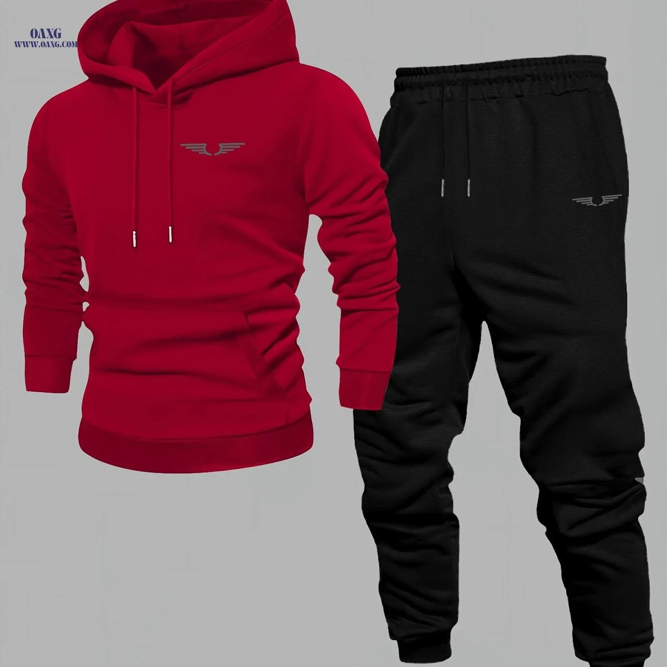 Men's Comfortable Velvet Lined Hoodie Pants Set - Casual Fall Style   OAXG Black / FR S