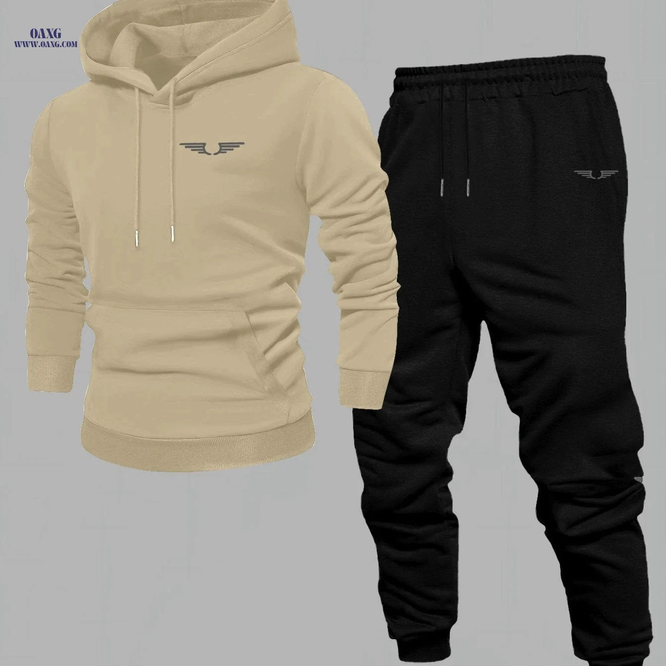 Men's Comfortable Velvet Lined Hoodie Pants Set - Casual Fall Style   OAXG 