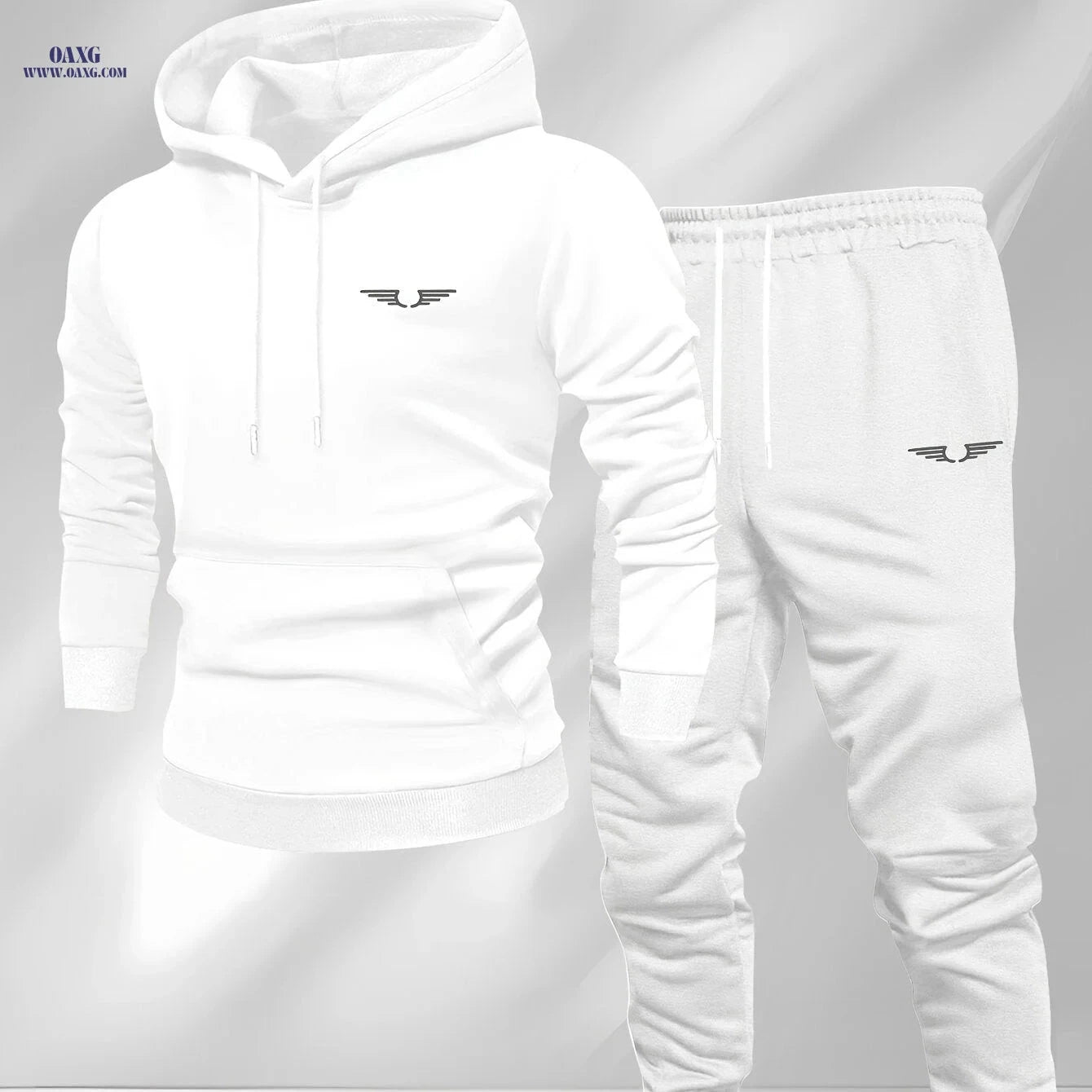 Men's Comfortable Velvet Lined Hoodie Pants Set - Casual Fall Style   OAXG 
