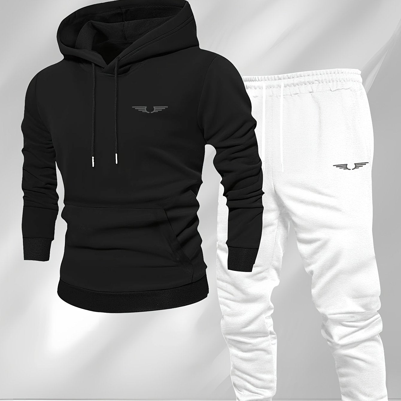 Men's Comfortable Velvet Lined Hoodie Pants Set - Casual Fall Style   OAXG 