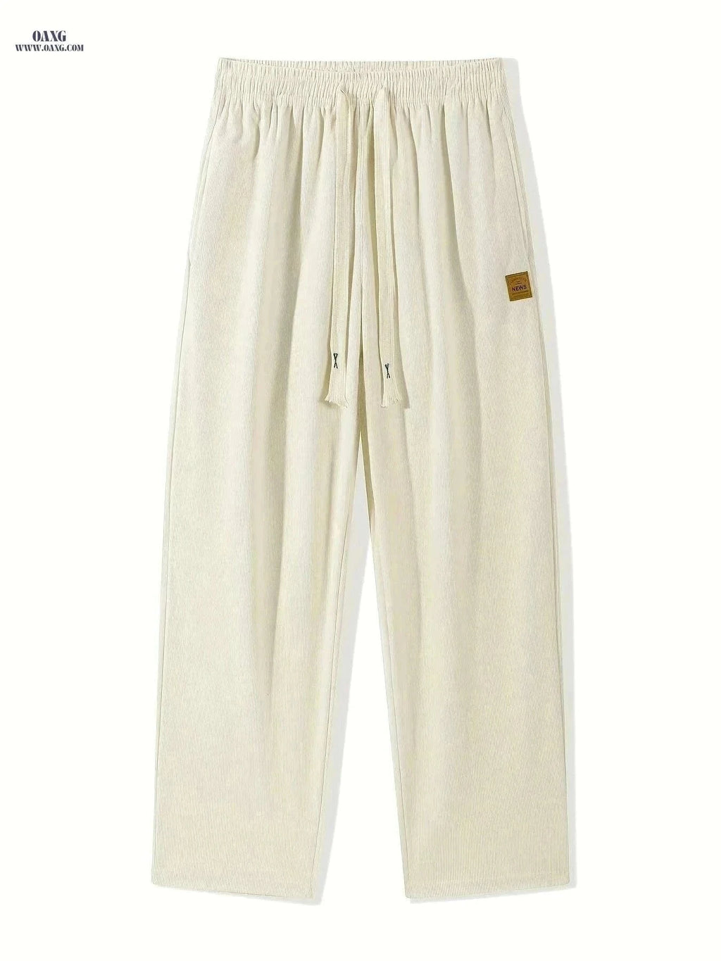 Men's Corduroy Sweatpants - Loose Fit, Casual Black & White Design   OAXG Black / S