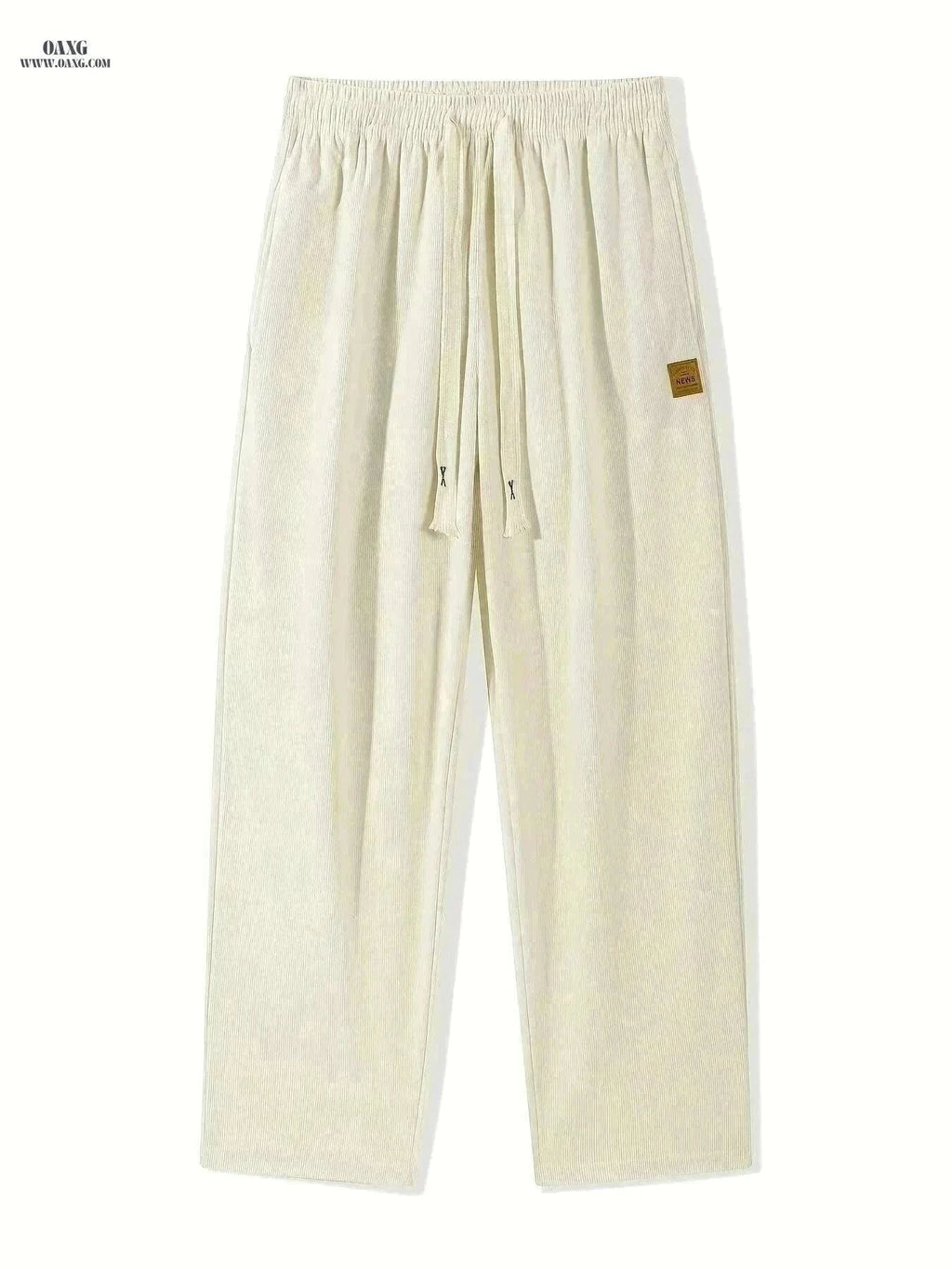 Men's Corduroy Sweatpants - Loose Fit, Casual Black & White Design   OAXG Black / S