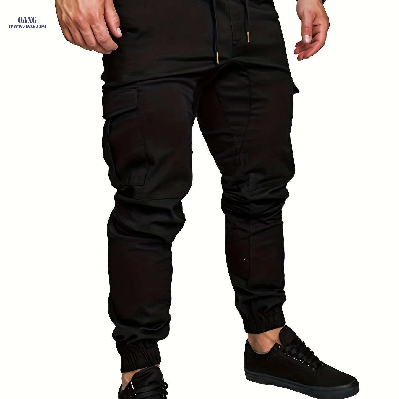 Men's Cotton Slim-Fit Cargo Pants - Breathable, Durable Drawstring Design   OAXG 