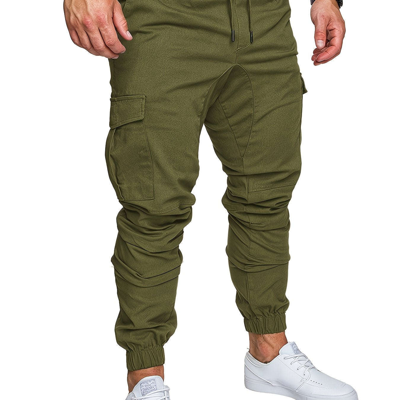 Men's Cotton Slim-Fit Cargo Pants - Breathable, Durable Drawstring Design   OAXG 