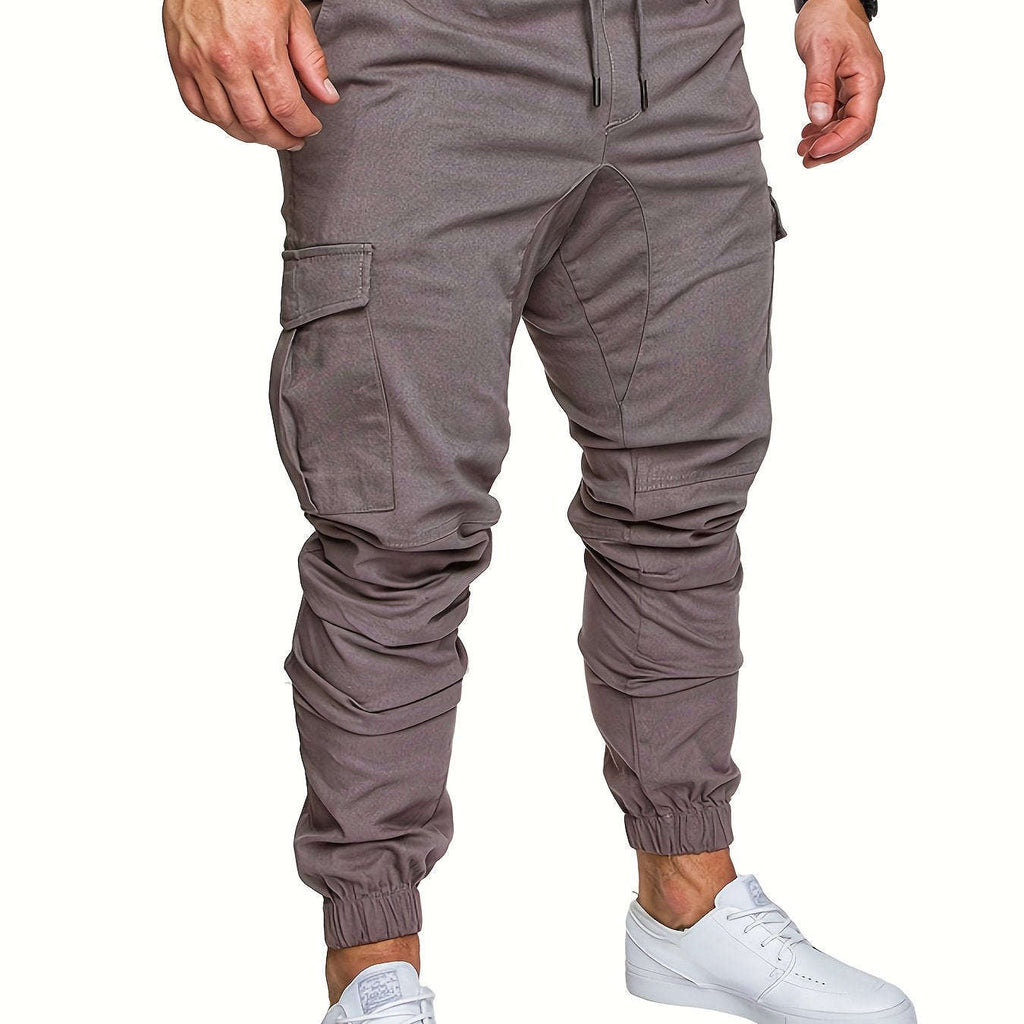 Men's Cotton Slim-Fit Cargo Pants - Breathable, Durable Drawstring Design   OAXG 