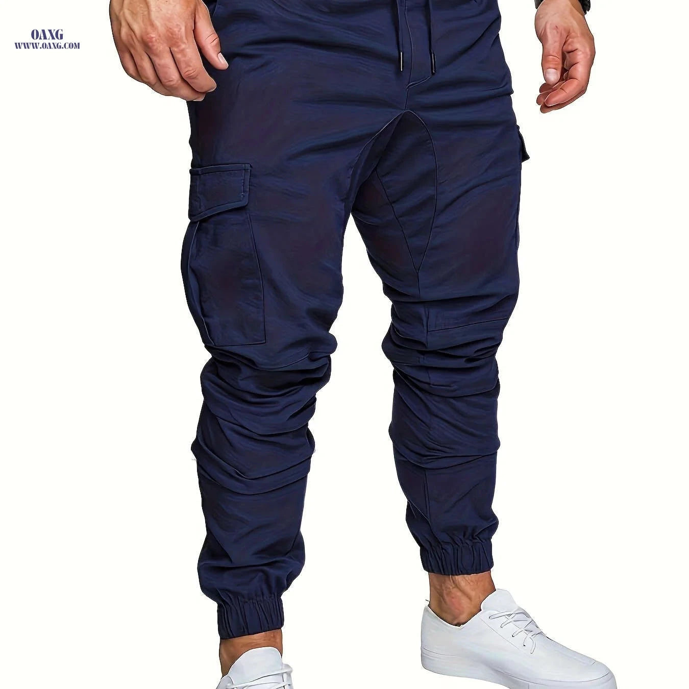 Men's Cotton Slim-Fit Cargo Pants - Breathable, Durable Drawstring Design   OAXG 