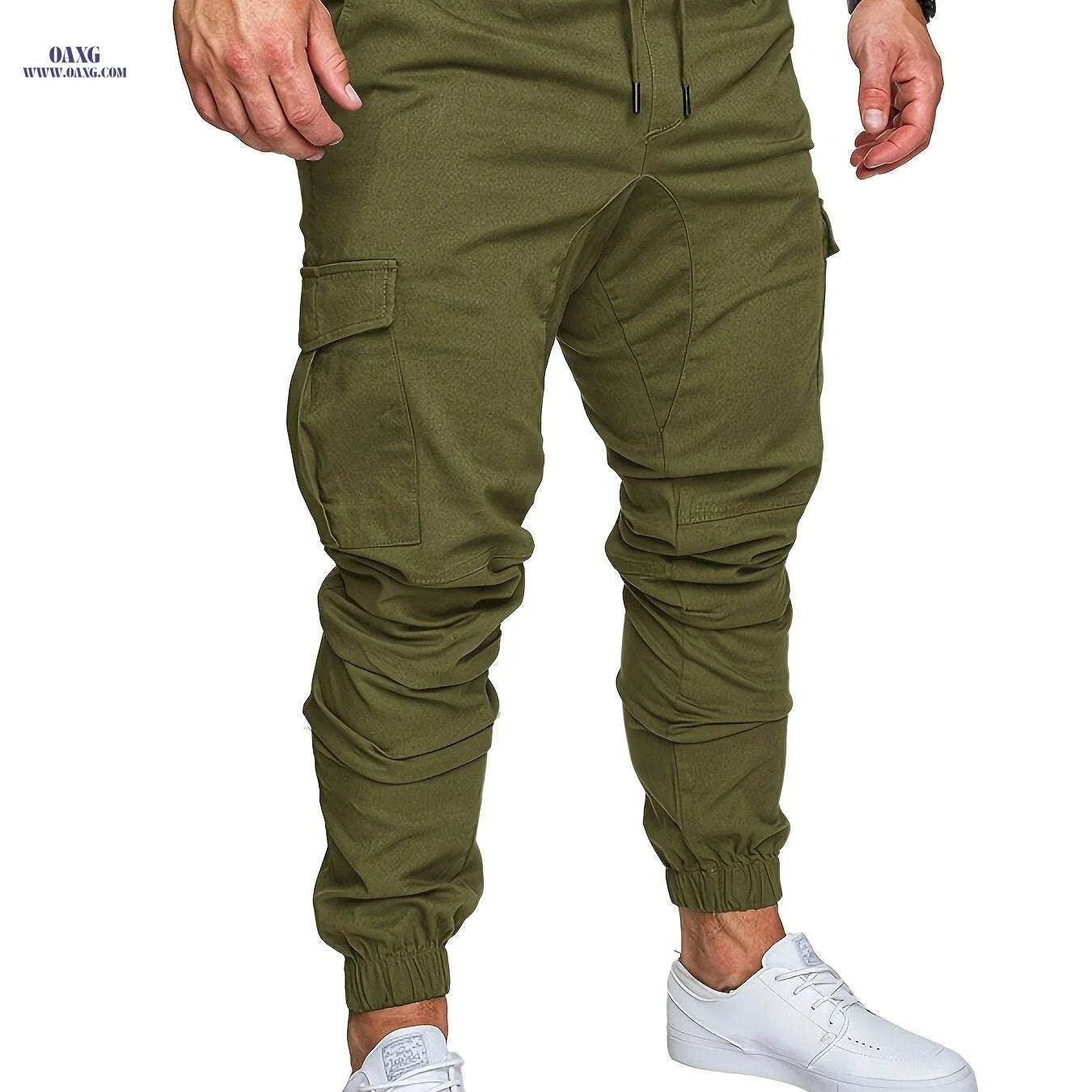 Men's Cotton Slim-Fit Cargo Pants - Breathable, Durable Drawstring Design   OAXG Black / FR S