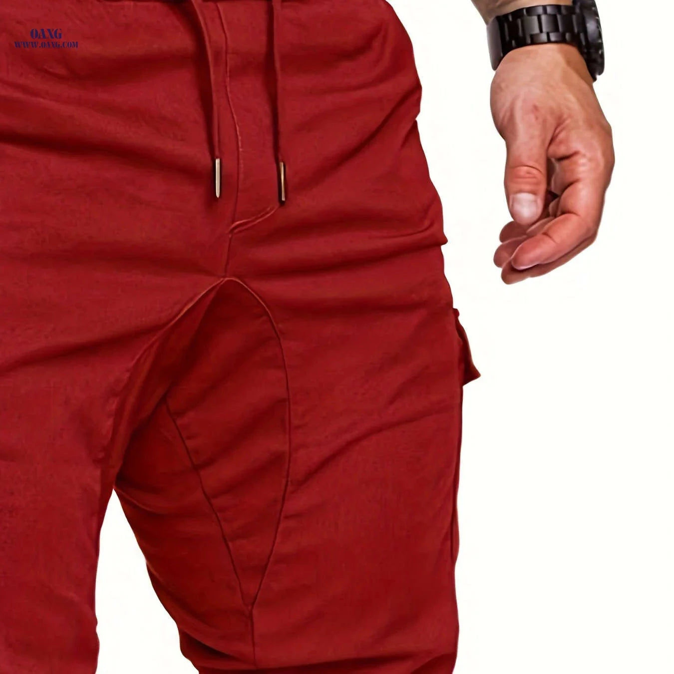 Men's Cotton Slim-Fit Cargo Pants - Breathable, Durable Drawstring Design   OAXG Black / FR S